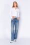 White Pocket and Cuff Detailed Crop Striped Shirt| MKS169146-01 - 3