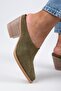 Stella Women's Genuine Leather Western Green - Suede Slippers - 6