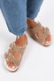Anjelic Furry Women's Genuine Leather Double Buckle Furry Mink Suede Slippers - 5