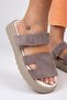 Seina Women's Genuine Leather Velcro Slippers Mink Slippers - 5