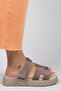 Seina Women's Genuine Leather Velcro Slippers Mink Slippers