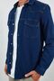 Navy Blue Double Pocket Men's Shirt Navy Blue - 4