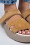 Seina Women's Genuine Leather Velcro Slippers Mustard Slippers - 6