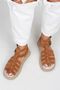 Women's Genuine Leather Caged Sandals Light Tan Sandals - 7