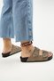 Sasha Women's Leather Genuine Leather Double Buckle Troc Mink Slippers - 5