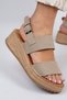 Liliana Genuine Leather Women's Beige Espadrille Sandals