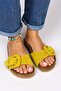 Alandra Women's Genuine Leather Yellow Slippers - 3