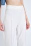High Waist and Front Grass Women's Trousers - Loose Fabric with Side Zipper - 6