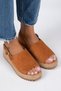 Penny Women's Genuine Leather Belted Buckle Tan Sandals - 3