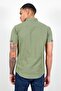 Khaki Linen Short Sleeve Double Pocket Flap Shirt - 5