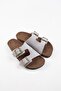 Jose Men's Genuine Leather Double Buckle Gray Slippers - 5