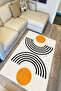 Ethnic Boho Style Cotton Rug - 80 Cotton Base in Cream Tones - 6