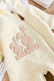 Rabbit embroidered hooded welsoft plush winter baby girl/boy romper - 5