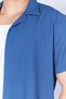 Indigo Ottoman Textured Flexible Lapel Short Sleeve Men's Shirt |   Ee100117839-7839 - 5