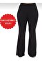 Black Plus Size Flared Leggings with Diver Fabric Recovery - 2