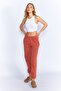 Distressed/Faded Effect Regular/Normal Fit Jogging Sweatpants | Terracotta Color| Ek100688853-8853 - 3