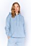 Distressed/Faded Effect Regular/Normal Fit Hooded Knit Sweatshirt with Kangaroo Pocket | Blue-8851 - 3