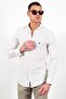 Stone Men's Embroidered Linen Effect Shirt |   Mes 116488 -01 - 2