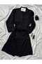 Satin Double Black Nightgown and Robe Set - 2