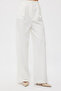 Palazzo Trousers - White with Back Pocket Detail - 2