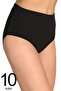 Women's Black 10-Pack Cotton Ribbed Bato Panties - 2
