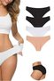 Women's Laser Cut Seamless Flexible Non-Marking Gathering High Waist 4-Piece Panties