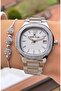 Silver Color Waterproof Women's Wristwatch - Bracelet - 3