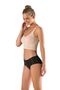 Women's Black Bato Panties Seamless Laser Cut Non-Marking Gathering Silicone - 2