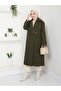 Button Detailed Oversize Loose Fit Cashew Coat Ck-1001 - 5