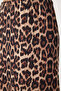 Women's Black Beige Leopard Patterned Long Woven Skirt Rc00155 - 8