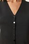Women's Black V-Neck Knitwear Vest Pf00087 - 5