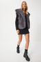 Women's Anthracite Faux Fur Vest Yl00003 - 6