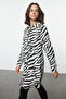 Siyah Zebra Desenli Dokuma Gofre Gömlek TCTSS24TG00069 - 2
