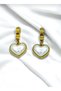 Anti-Allergic Heart Detailed Mother of Pearl Women's Earrings - Non-Tarnish - 4