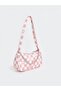 Patterned Girl's Shoulder Bag with Chain Detail