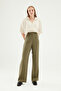 High Waist Wide Leg Pants Khaki - 3