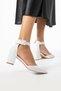 White Women's Short Heeled Shoes Matte Vegan Leather Comfortable Women's Shoes for Daily and Special Occasions
