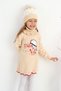 Girl's Sweater Beret and Neck Collar Knitwear Dress Set of 3 - 2