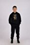 ROBOTIC BEAR PRINT DETAILED HOODED KANGAROO POCKET BOTTOM TOP BOY Tracksuit SET - 4
