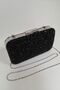Yakamoz Black Women's Stoned Evening Dress Clutch Portfolio Bag - 3