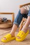Women's Luxury Lightweight and High Sole Anti-Slip Sticker Patterned Daily Beach Sea Pool Bath Slippers with Gel - 2