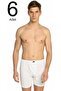Men's White 6-Pack Combed Cotton Long Underpants