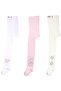 Bonbonetti Girls' Patterned Stoned 3-Piece Cotton Pantyhose - 3