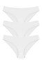 Women's White Cotton Bikini Model Panties 3-Piece Set
