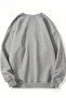 Women's Gray Figure Plush Printed Crew Neck Sweatshirt - 3