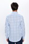 Men's Slim Fit Long sleeve Sleeve 100% Cotton Linen Texture Checked Shirt - 5
