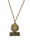 Nirvana Symbol Fan Necklace - Antique Yellow Finish Classic with Chain - 2