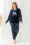New Year Themed Plus Size Women's Fleece Plush Pajama Set - 2