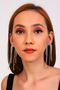 Women's Waterway Fringed Dangle Zircon Stone Silver Model Evening Dress Wedding Henna Promise Bridal Prom Party Earrings - 3