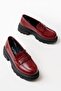 746-759 Claret Red Patent Leather Daily High-Sole Loafer Shoes - 5